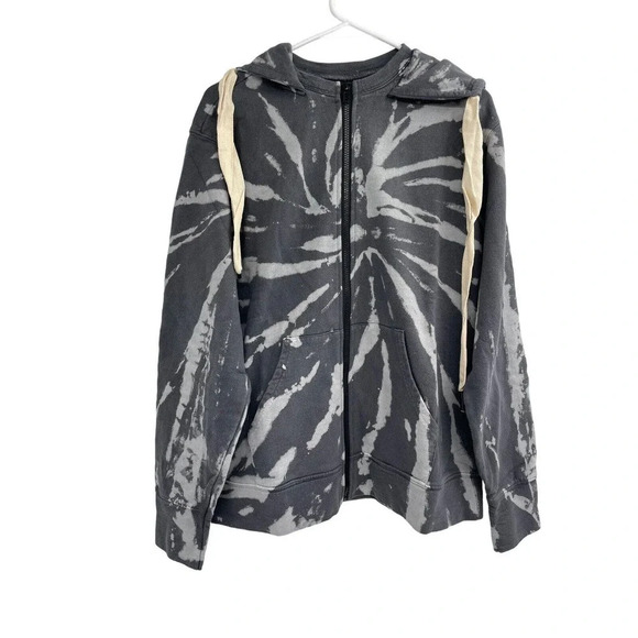 Free People Sandrine Sweatshirt Size M Rose Tie Dye Full Zip Hoodie Jacket - Picture 4 of 11